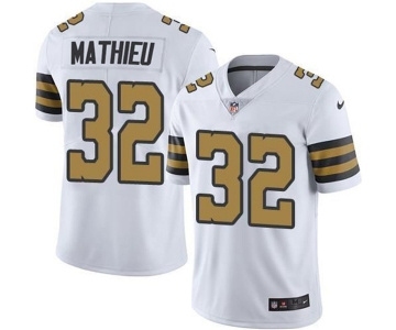 Men's New Orleans Saints #32 Tyrann Mathieu White Color Rush Limited Stitched Jersey