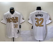 Men's New Orleans Saints #32 Tyrann Mathieu White Cool Base Stitched Baseball Jerseys