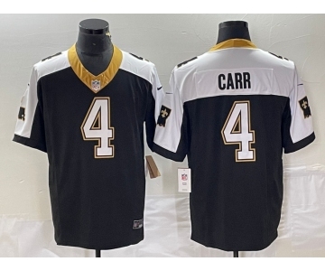 Men's New Orleans Saints #4 Derek Carr Black 2023 FUSE 1987 Legacy Vapor Stitched Jersey