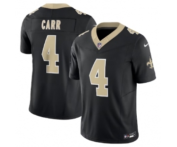 Men's New Orleans Saints #4 Derek Carr Black 2023 F.U.S.E. Vapor Untouchable Limited Football Stitched Jersey