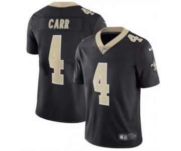 Men's New Orleans Saints #4 Derek Carr Black Vapor Limited Stitched Jersey