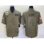 Men's New Orleans Saints #4 Derek Carr NEW Olive 2019 Salute To Service Stitched NFL Nike Limited Jersey