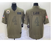 Men's New Orleans Saints #4 Derek Carr NEW Olive 2019 Salute To Service Stitched NFL Nike Limited Jersey