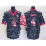 Men's New Orleans Saints #4 Derek Carr USA Camo 2020 Salute To Service Stitched NFL Nike Limited Jersey