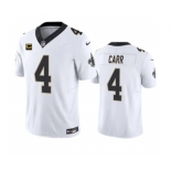 Men's New Orleans Saints #4 Derek Carr White 2023 F.U.S.E. With 4-Star C Patch Vapor Untouchable Limited Football Stitched Jersey