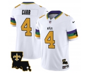 Men's New Orleans Saints #4 Derek Carr White 2024 F.U.S.E. Vapor Limited Stitched Jersey