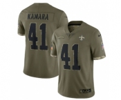 Men's New Orleans Saints #41 Alvin Kamara 2022 Olive Salute To Service Limited Stitched Jersey