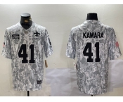 Men's New Orleans Saints #41 Alvin Kamara Arctic Camo 2024 FUSE Salute to Service Limited Stitched Jersey