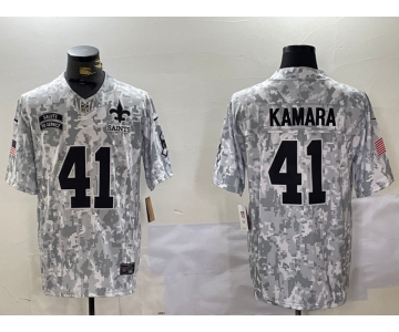 Men's New Orleans Saints #41 Alvin Kamara Arctic Camo 2024 FUSE Salute to Service Limited Stitched Jersey