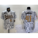 Men's New Orleans Saints #41 Alvin Kamara Arctic Camo 2024 Salute to Service Stitched Baseball Jerseys