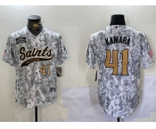 Men's New Orleans Saints #41 Alvin Kamara Arctic Camo 2024 Salute to Service Stitched Baseball Jerseys