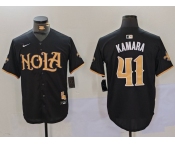 Men's New Orleans Saints #41 Alvin Kamara Black Cool Base Stitched Baseball Jersey