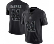 Men's New Orleans Saints #41 Alvin Kamara Black Reflective Limited Stitched Football Jersey