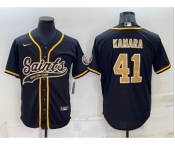 Men's New Orleans Saints #41 Alvin Kamara Black Stitched MLB Cool Base Nike Baseball Jersey