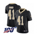 Men's New Orleans Saints #41 Alvin Kamara Black Team Color Vapor Untouchable Limited Player 100th Season Football Jersey