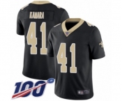 Men's New Orleans Saints #41 Alvin Kamara Black Team Color Vapor Untouchable Limited Player 100th Season Football Jersey