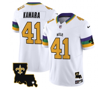 Men's New Orleans Saints #41 Alvin Kamara White 2024 F.U.S.E. Vapor Limited Stitched Jersey