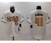 Men's New Orleans Saints #41 Alvin Kamara White Nola Baseball Jerseys