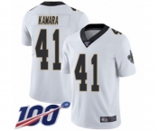 Men's New Orleans Saints #41 Alvin Kamara White Vapor Untouchable Limited Player 100th Season Football Jersey