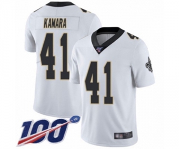 Men's New Orleans Saints #41 Alvin Kamara White Vapor Untouchable Limited Player 100th Season Football Jersey