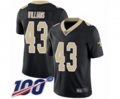 Men's New Orleans Saints #43 Marcus Williams Black Team Color Vapor Untouchable Limited Player 100th Season Football Jersey