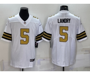 Men's New Orleans Saints #5 Jarvis Landry White 2022 Color Rush Stitched NFL Nike Limited Jersey