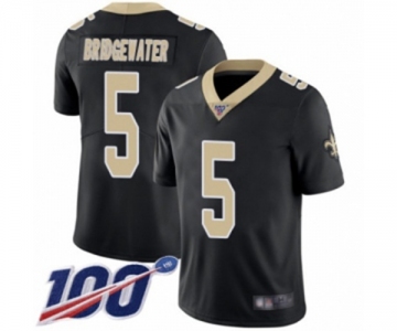 Men's New Orleans Saints #5 Teddy Bridgewater Black Team Color Vapor Untouchable Limited Player 100th Season Football Jersey