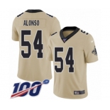 Men's New Orleans Saints #54 Kiko Alonso Limited Gold Inverted Legend 100th Season Football Jersey