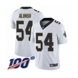 Men's New Orleans Saints #54 Kiko Alonso White Vapor Untouchable Limited Player 100th Season Football Jersey