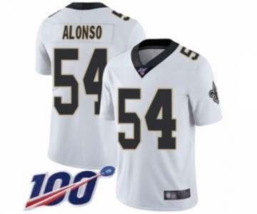 Men's New Orleans Saints #54 Kiko Alonso White Vapor Untouchable Limited Player 100th Season Football Jersey