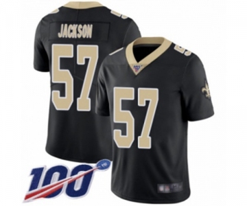 Men's New Orleans Saints #57 Rickey Jackson Black Team Color Vapor Untouchable Limited Player 100th Season Football Jersey