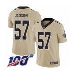 Men's New Orleans Saints #57 Rickey Jackson Limited Gold Inverted Legend 100th Season Football Jerse