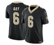 Men's New Orleans Saints #6 Willie Gay Black 2023 F.U.S.E. Vapor Limited Football Stitched Jersey