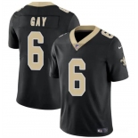 Men's New Orleans Saints #6 Willie Gay Black Vapor Limited Football Stitched Jersey