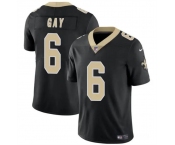 Men's New Orleans Saints #6 Willie Gay Black Vapor Limited Football Stitched Jersey