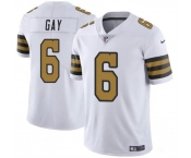 Men's New Orleans Saints #6 Willie Gay White Color Rush Limited Football Stitched Jersey