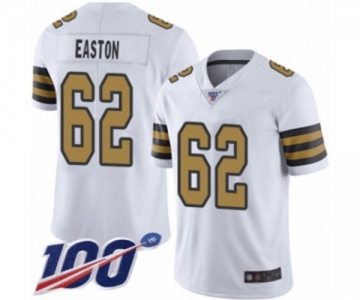 Men's New Orleans Saints #62 Nick Easton Limited White Rush Vapor Untouchable 100th Season Football Jersey