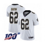 Men's New Orleans Saints #62 Nick Easton White Vapor Untouchable Limited Player 100th Season Football Jersey