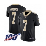 Men's New Orleans Saints #7 Morten Andersen Black Team Color Vapor Untouchable Limited Player 100th Season Football Jersey