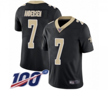 Men's New Orleans Saints #7 Morten Andersen Black Team Color Vapor Untouchable Limited Player 100th Season Football Jersey