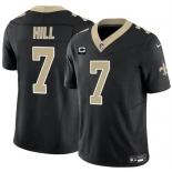 Men's New Orleans Saints #7 Taysom Hill Black 2024 F.U.S.E With 1-Star C Patch Vapor Limited Stitched Football Jersey