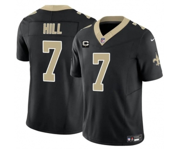 Men's New Orleans Saints #7 Taysom Hill Black 2024 F.U.S.E With 1-Star C Patch Vapor Limited Stitched Football Jersey