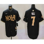 Men's New Orleans Saints #7 Taysom Hill Black Nola Baseball Jersey