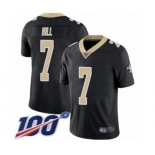 Men's New Orleans Saints #7 Taysom Hill Black Team Color Vapor Untouchable Limited Player 100th Season Football Jersey