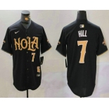 Men's New Orleans Saints #7 Taysom Hill Number Black Nola Baseball Jersey