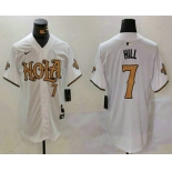 Men's New Orleans Saints #7 Taysom Hill Number White Nola Baseball Jersey