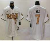 Men's New Orleans Saints #7 Taysom Hill Number White Nola Baseball Jersey