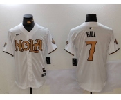 Men's New Orleans Saints #7 Taysom Hill White Nola Baseball Jersey