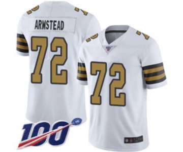 Men's New Orleans Saints #72 Terron Armstead Limited White Rush Vapor Untouchable 100th Season Football Jersey