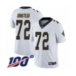 Men's New Orleans Saints #72 Terron Armstead White Vapor Untouchable Limited Player 100th Season Football Jersey